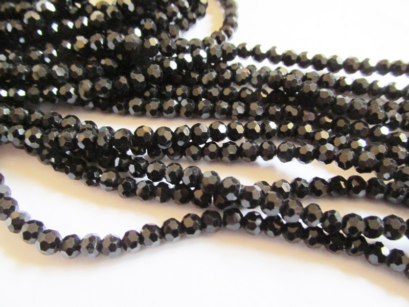 (image for) Black round faceted crystals #HU14-1337
